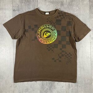 Y2k Brown Quiksilver Tee Shirt